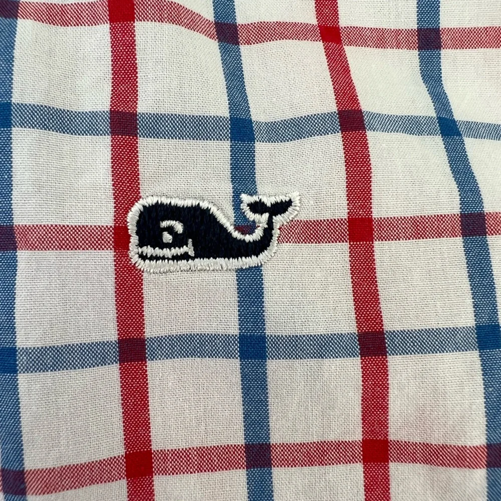 Like New Whale Shirt Button Down Vineyard Vines 100% Cotton Boys Medium - Picture 6 of 9